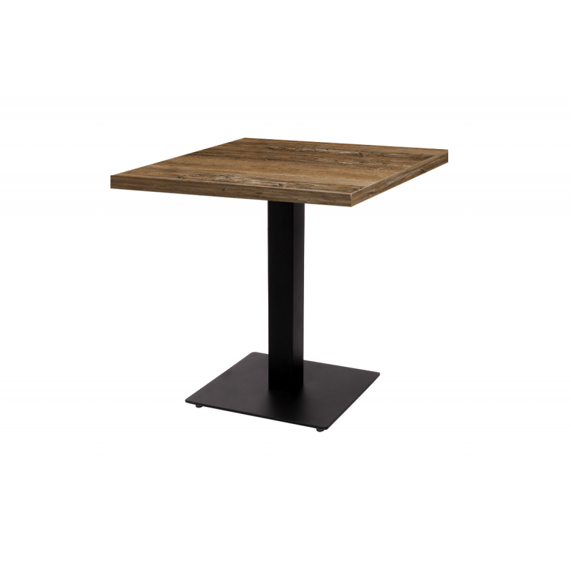 Bistrotisch ALFA S schwarz 68x68 Retro-Holz