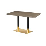 Café-Tisch OMEGA DUO mit Holzfurnierplatte
