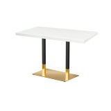 Café-Tisch OMEGA DUO mit Holzfurnierplatte