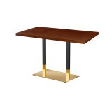 Café-Tisch OMEGA DUO mit Holzfurnierplatte