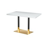 Café-Tisch OMEGA DUO mit Holzfurnierplatte