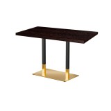 Café-Tisch OMEGA DUO mit Holzfurnierplatte