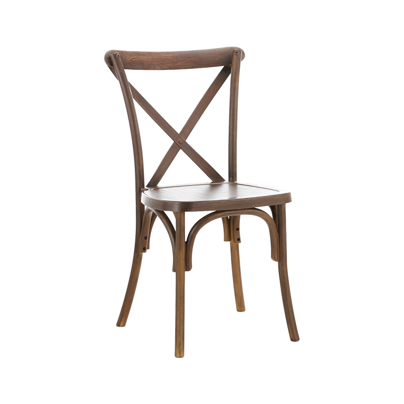 CROSS-BACK POLYWOOD Hochzeitsstuhl nussig