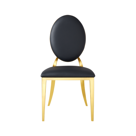 Metallener Hochzeitsstuhl GLAMOUR ALL TAP Gold–Schwarz