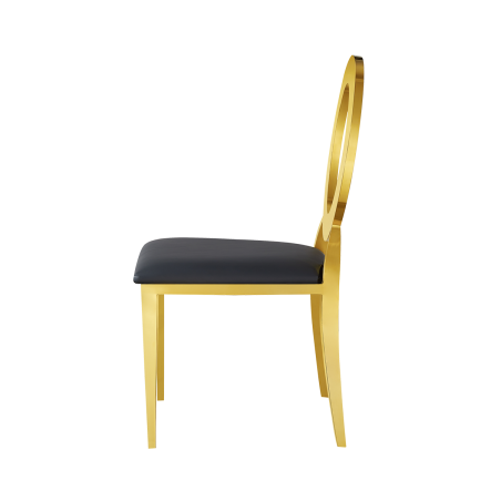 Metallener Hochzeitsstuhl Glamour Tap Gold–Schwarz