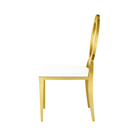 Metallener Hochzeitsstuhl Glamour Tap Gold–Weiß