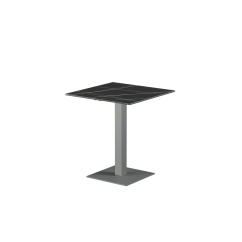 Biergartentisch ALFA S grau mit Tischplatte aus gesintertem Quarz