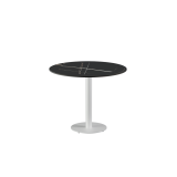 Biergartentisch ALFA R weiß mit tischplatte aus gesintertem Quarzstein