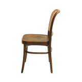 Holz Restaurantstuhl LOOMI 811 Rattan walnuss