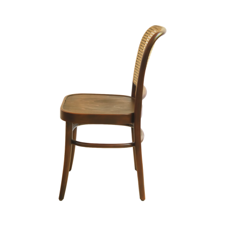 Holz Restaurantstuhl LOOMI 811 Rattan walnuss