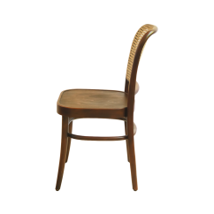 Holz Restaurantstuhl LOOMI 811 Rattan walnuss