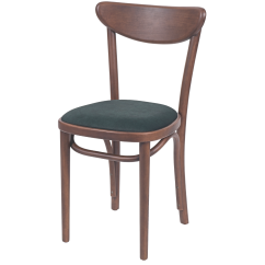 Holz Restaurantstuhl BOOMERANG mit grünem Sitz