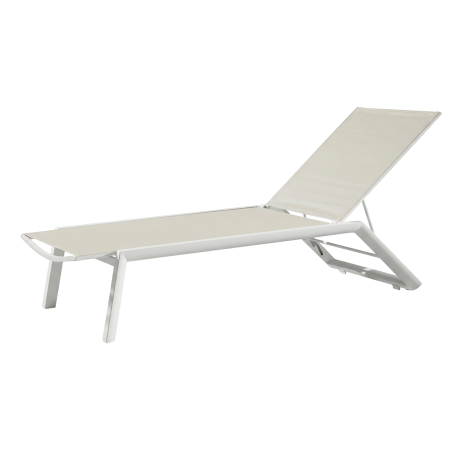 Sonnenliege RIVIERA Weiß-Beige