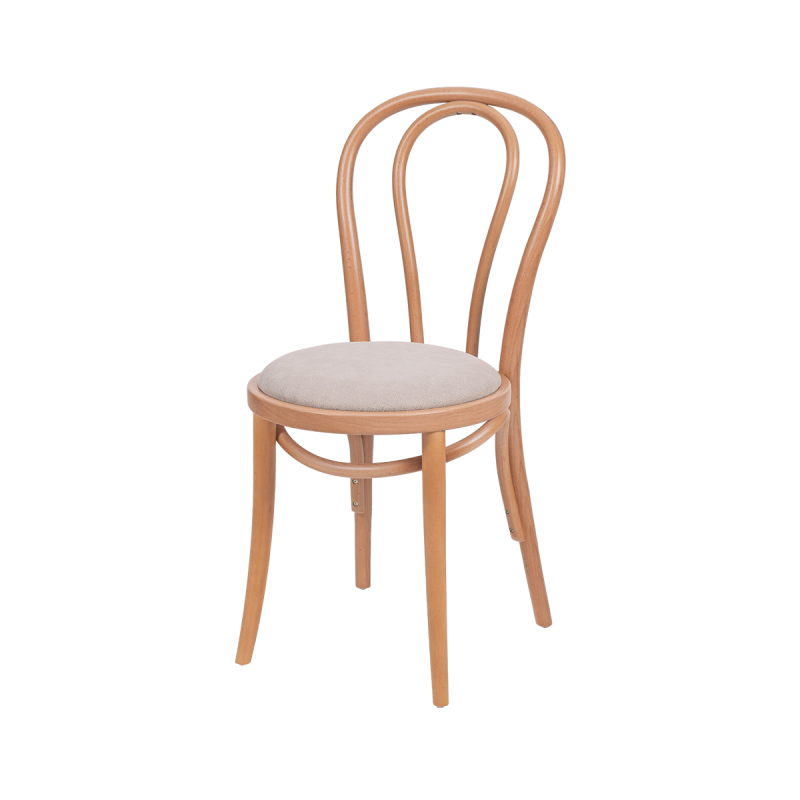 Holz Restaurantstuhl MONET 18 mit beigem Sitz