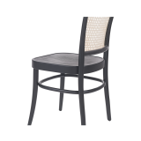 Holz Restaurantstuhl LOOMI 811 Rattan schwarz