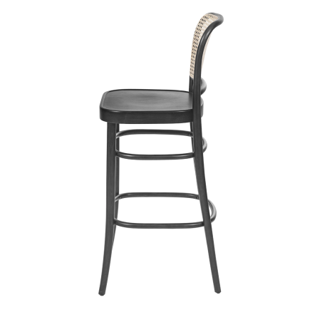 Holz Restaurantstuhl LOOMI 811 BAR Rattan Schwarz