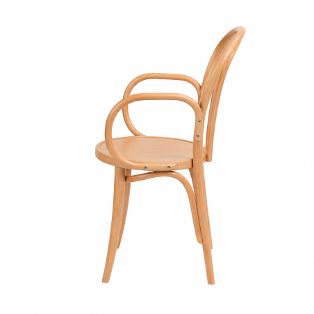Holz Restaurantstuhl MONET 18 ARM Holzoptik Natur