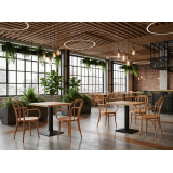 Holz Restaurantstuhl MONET 18 ARM Holzoptik Natur