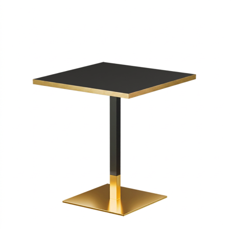 Bistrotisch OMEGA 68x68 Anthrazit mit Goldener Kante