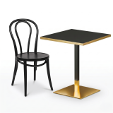 Bistrotisch OMEGA 68x68 Anthrazit mit Goldener Kante