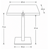 Bistrotisch OMEGA 68x68 Anthrazit mit Goldener Kante