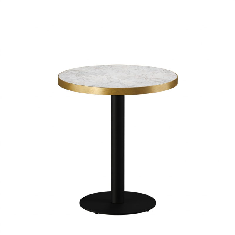 Bistrotisch ALFA R fi 68 Crema Marmor mit Goldener Kante