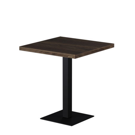 Bistrotisch ALFA S 68x68 Südliche Walnuss mit Dark Wood-Kante