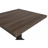 Bistrotisch ALFA S 68x68 Südliche Walnuss mit Dark Wood-Kante