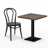 Bistrotisch ALFA S 68x68 Sonoma-Tabac Eiche mit Dark Wood-Kante