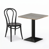 Bistrotisch GIZA 68x68 Cortona Eiche mit Light Wood-Kante