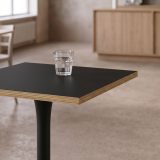 Bistrotisch ARIOSO 68x68 Anthrazit mit Multiplex-Kante