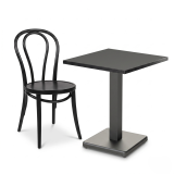 Bistrotisch IMPERIO 68x68 Anthrazit mit Mattschwarzer Kante