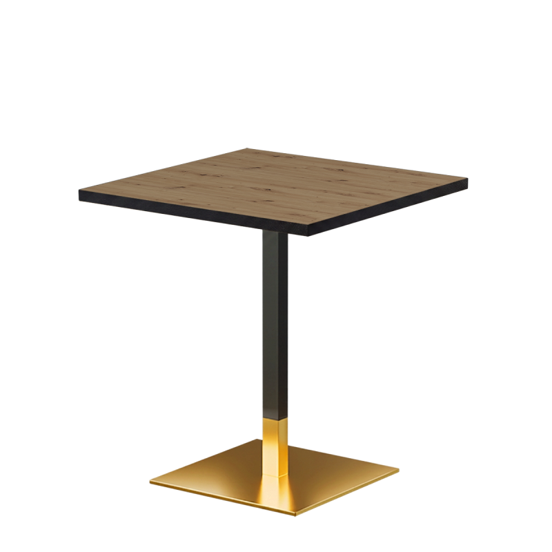 Bistrotisch OMEGA 68x68 Artisan-Eiche mit Mattschwarzer Kante