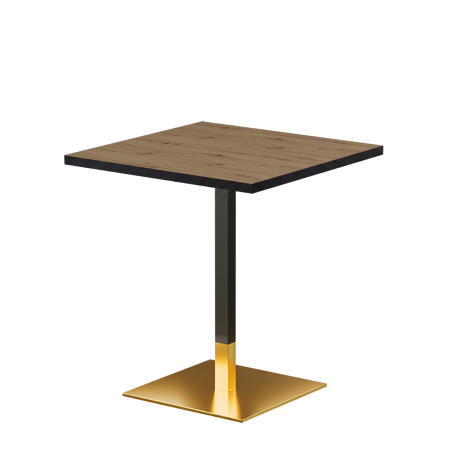 Bistrotisch OMEGA 68x68 Artisan-Eiche mit Mattschwarzer Kante