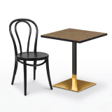 Bistrotisch OMEGA 68x68 Artisan-Eiche mit Mattschwarzer Kante