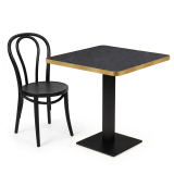 Bistrotish ALFA 68x68 Trockengrauer Stein mit abgerundeter und goldener Kante