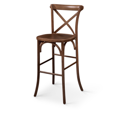 Stuhl CROSS-BACK WOOD BAR Dunkel Rustikal
