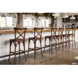 Stuhl CROSS-BACK WOOD BAR Dunkel Rustikal