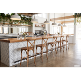 Barstuhl CROSS-BACK WOOD BAR Hell Rustikal
