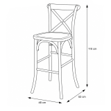 Stuhl CROSS-BACK WOOD BAR Schwarz