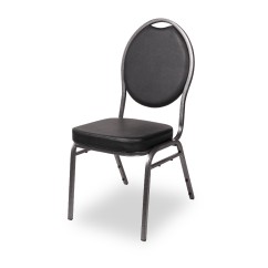 Stapelstühle / Bankettstühle HERMAN DELUXE schwarz Öko-Leder
